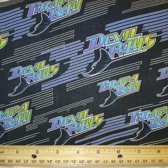 5 Yards MLB Tampa Bay Devil Rays 100% Cotton Fabic Traditions Team Shop - Picture 2 of 7